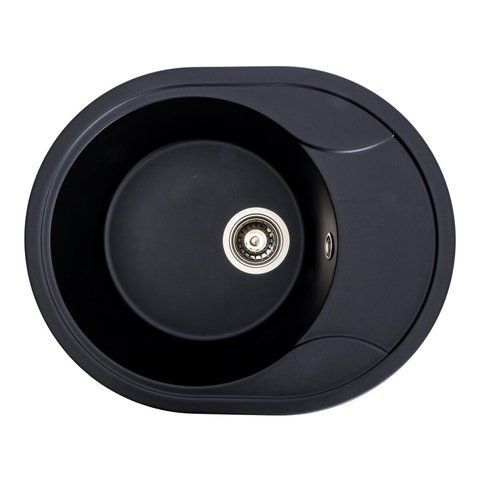 Гранітна мийка для кухні Platinum 5847 ONYX матова (чорна) 38976 фото