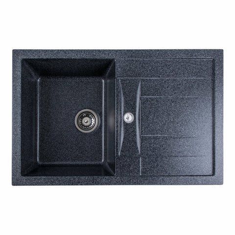 Гранітна мийка для кухні Platinum 7850 TROYA матова Графіт 3228 фото