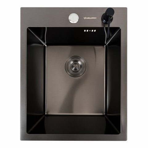 Кухонная раковина Black 40*50 Platinum Handmade (Siphon Round 3,0/1,5) 45347 фото