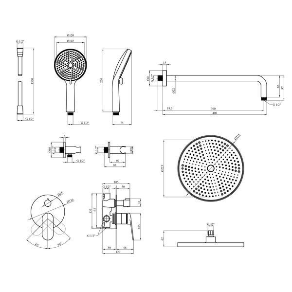 Душова система Kroner Element 211335B-3801 CV036003 фото