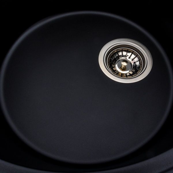 Гранітна мийка для кухні Platinum 5847 ONYX матова (чорна) 38976 фото