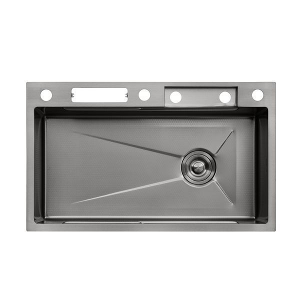 Кухонная мойка Kroner KRP Schwarze - SET7545NB PVD (3.0/0.8 мм) CV033805 фото