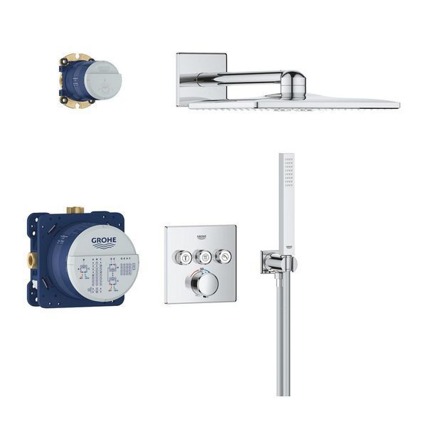 Душова система прихованого монтажу термостатична Grohe QuickFix Precision SmartControl Cube 34875000 CV034356 фото