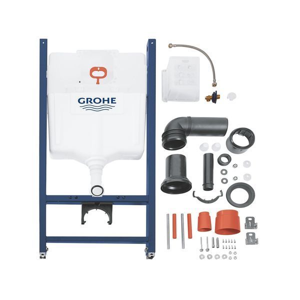 Комплект 4 в 1: Инсталляция GROHE Solido 3 в 1 3884966Q + Унитаз безободковый Kroner Eifel WHI483429 TORNADO с сиденьем Slim Duroplast / Soft-close / Quick relase KE483429WHIT (3884966KE483429) CV033819 фото