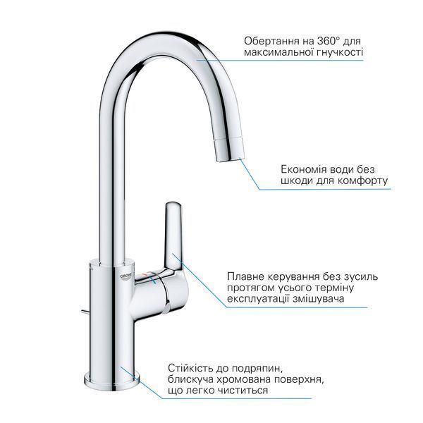 Смеситель для раковины Grohe QuickFix Start L-Size 24203002 CV030582 фото