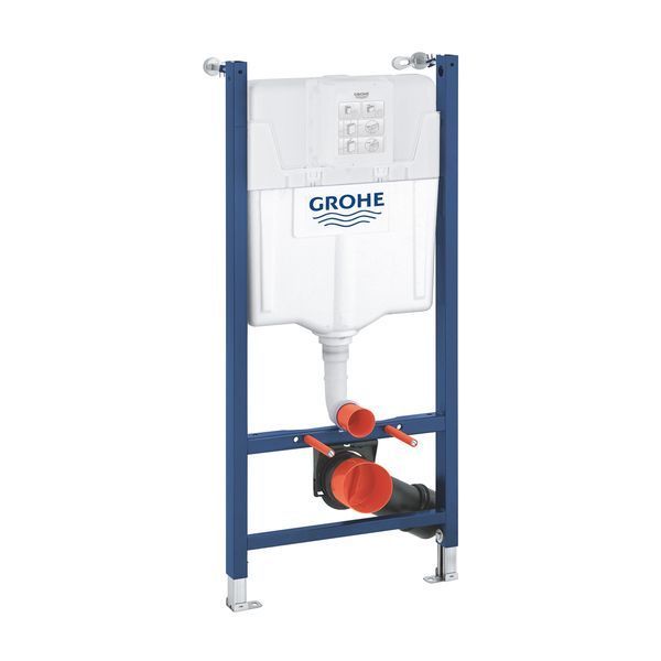 Комплект 4 в 1: Инсталляция Grohe Solido 2 в 1 38971000 + Панель смыва для унитаза Grohe Even 389662430 + Унитаз подвесной безобедочный Kroner Harz WHI493736 RIMLESS с сидением Slim Duroplast /Soft (38971966243KH49R) CV036761 фото