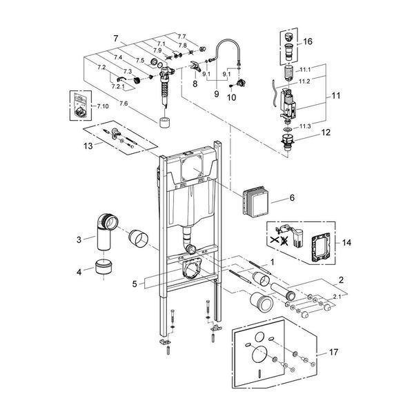 Комплект 4 в 1: Инсталляция GROHE Solido 3 в 1 3884966Q + Унитаз безободковый Kroner Eifel WHI483429 TORNADO с сиденьем Slim Duroplast / Soft-close / Quick relase KE483429WHIT (3884966KE483429) CV033819 фото