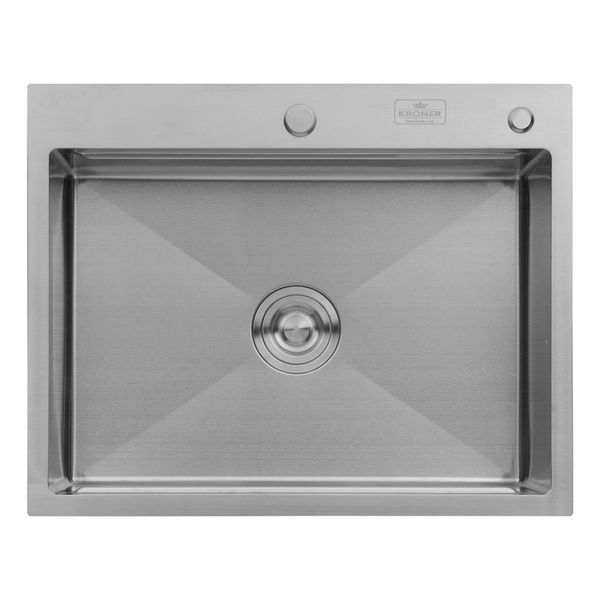 Комплект кухонної мийки Kroner KRP Geb&uuml;rstet 63х50HM ST15 BLK SL43832 фото