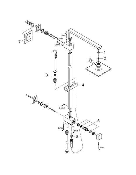 Euphoria Cube System 150 Душова система з перемикачем для настінного монтажу (27696000) 27696000 фото