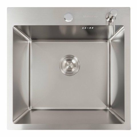 Кухонная мойка 50*50 нержавейка Platinum Handmade (сифон круглый, 3.0/1.5) 45348 фото
