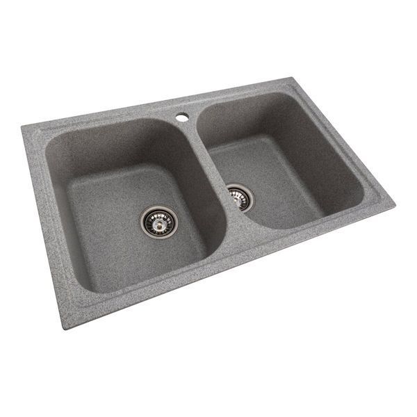 Гранітна мийка для кухні Platinum 7950 Equatoria матовий Сірий 36402 фото