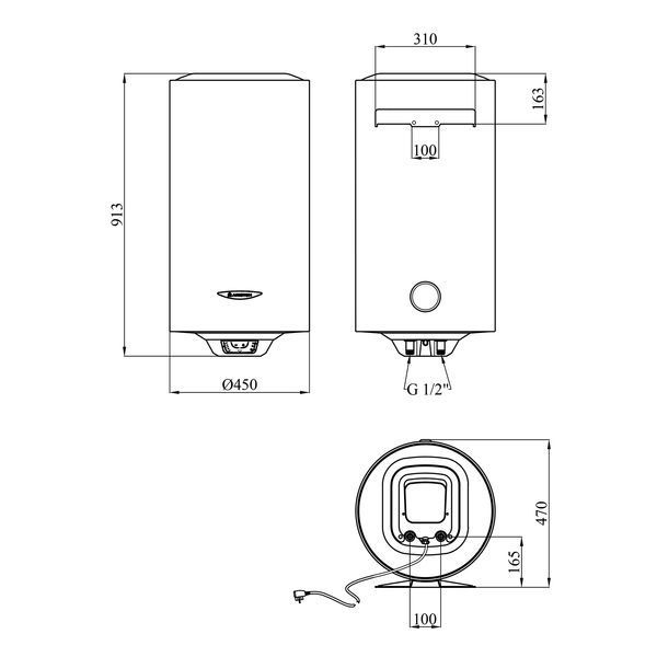 Водонагрівач Ariston PRO1 R 100 V 1,8K PL DRY HEATER з сухим ТЕНом 3201856 CV034098 фото