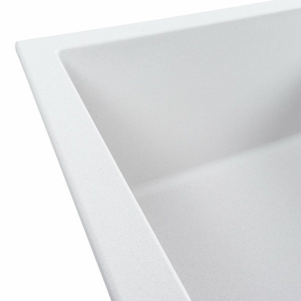 Гранитная мойка для кухни Platinum LOTOS 6550 матовая Белоснежная 49100 фото