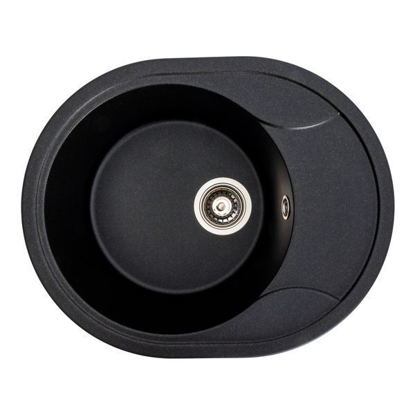 Гранітна мийка для кухні Platinum 5847 ONYX матова (чорна Gold) 38977 фото