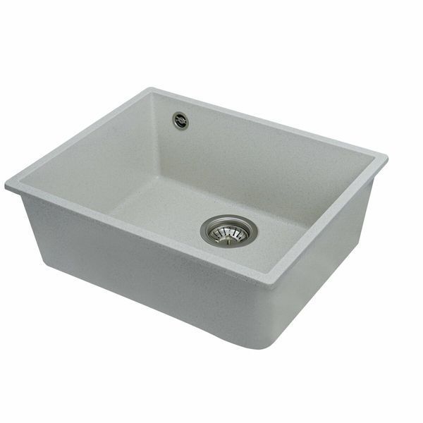 Гранитная мойка для кухни Platinum 5444 OASIS матовая Белая в точку 3972 фото