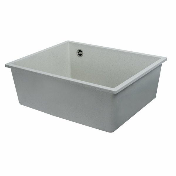 Гранитная мойка для кухни Platinum 5444 OASIS матовая Белая в точку 3972 фото