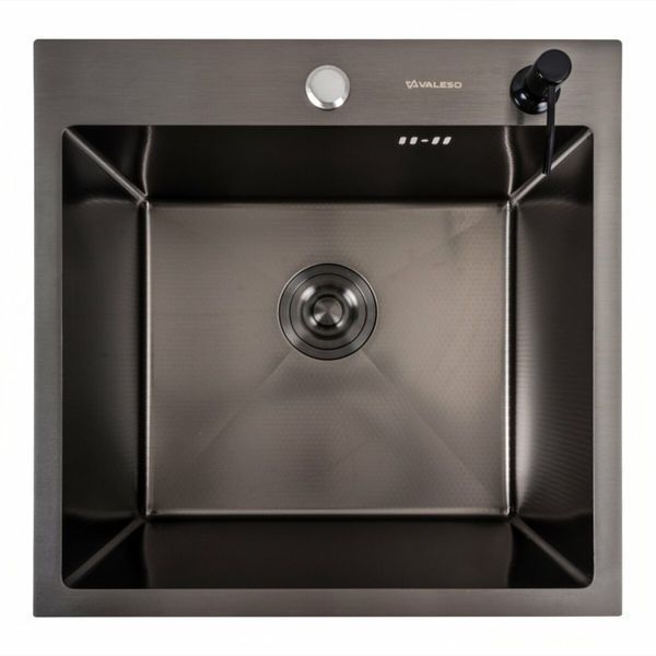 Комплект кухонной мойки Platinum Handmade 50*50 PVD DECOR pl23700 фото