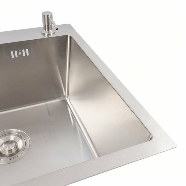 Кухонная мойка 50*50 нержавейка Platinum Handmade (сифон круглый, 3.0/1.5) 45348 фото