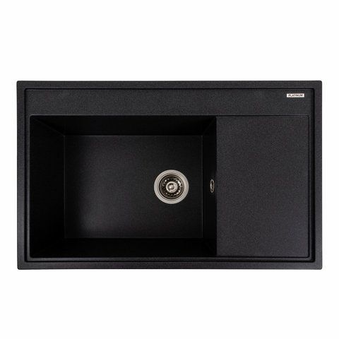 Гранітна мийка для кухні Platinum 7950 AZURIT матовий Карбон 41066 фото