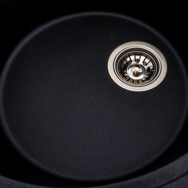 Гранітна мийка для кухні Platinum 5847 ONYX матова (чорний металік) 38978 фото