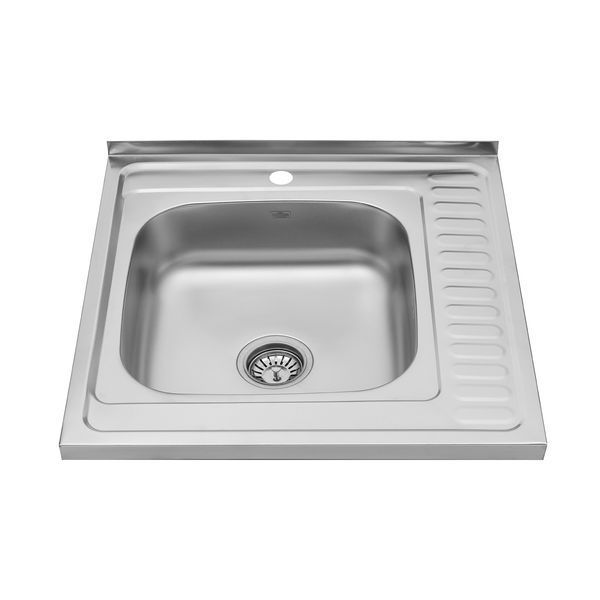 Кухонная мойка накладная Kroner KRP Dekor - 6060L (0.6 мм) CV022812 фото