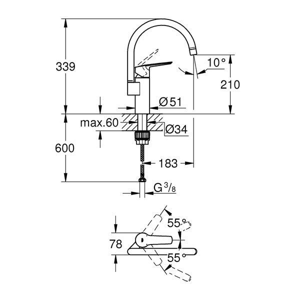 Смеситель для кухни Grohe QuickFix Start 30469000 CV030585 фото