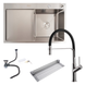 Комплект кухонної мийки Valeso 78х50HM BLK01 Kitchen Line SL74567 фото 1