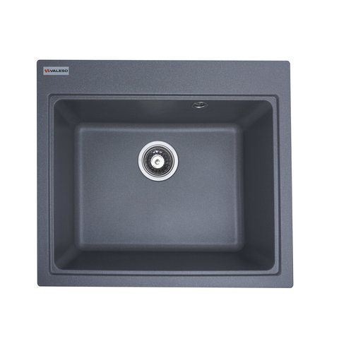 Гранитная мойка для кухни Platinum VESTA 5852 матовая Серый муссон 49102 фото