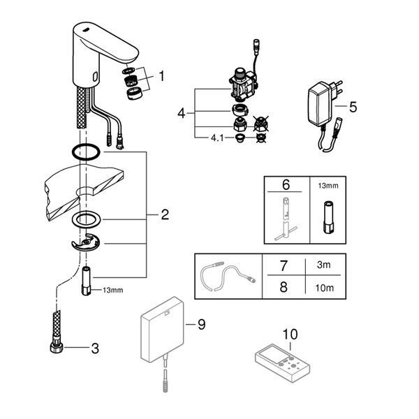 Смеситель бесконтактный для раковины Grohe Euroeco Cosmopolitan E 36269000 CV036611 фото
