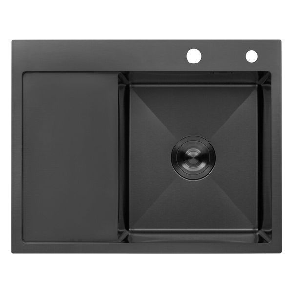 Комплект кухонної мийки Kroner KRP Schwarze 6350RHM PVD ST06 nero SL42155 фото