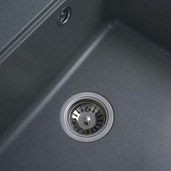 Гранитная мойка для кухни Platinum VESTA 5852 матовая Серый муссон 49102 фото