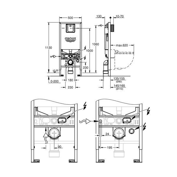 Инсталляция для унитаза Grohe Rapid SLX 39596000 CV035422 фото