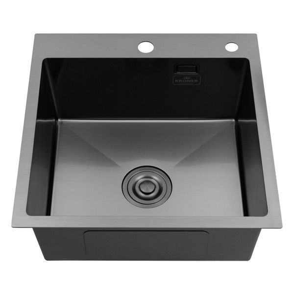 Комплект кухонної мийки KRP Schwarze - 5050HM PVD Ersel ST92467 фото