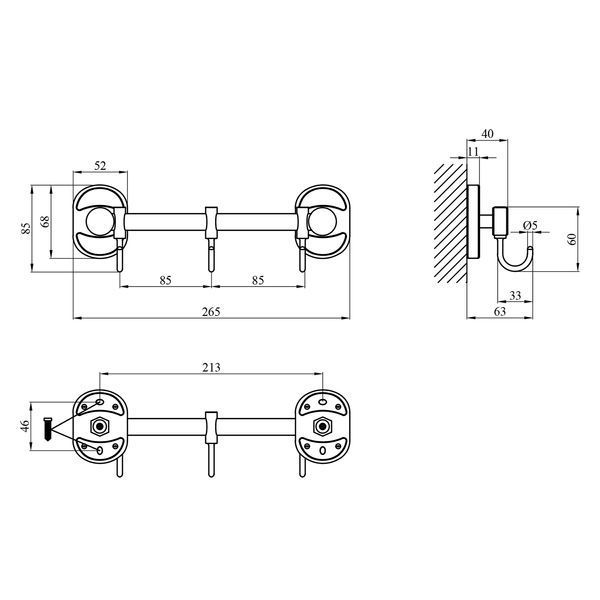 Крючок для ванной комнаты Kroner KRM Elbe - ACC2914-3 CV022875 фото