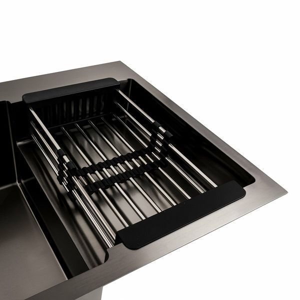 Кухонна мийка 78*50С L PVD чорна Platinum Handmade (поглиблена полиця, 3.0/1.0 мм) 42179 фото
