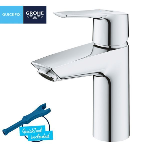 Смеситель для раковины Grohe QuickFix Start S-Size 23551002 с донным клапаном CV030580 фото