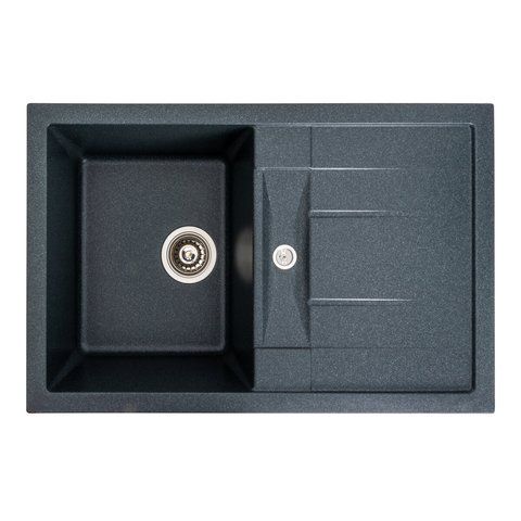 Гранітна мийка для кухні Platinum 7850 TROYA матова Антрацит 3903 фото