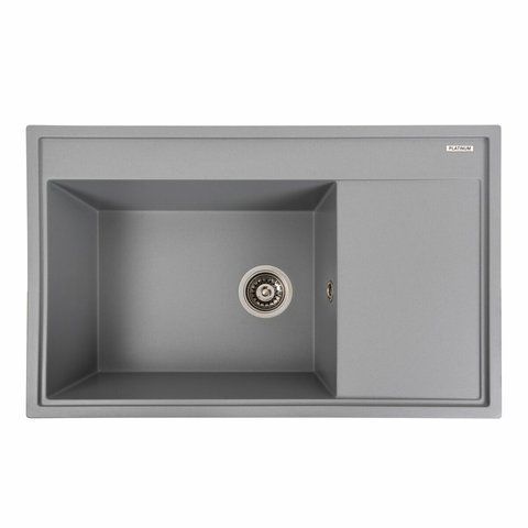 Гранітна мийка для кухні Platinum 7950 AZURIT матовий Сірий металік 41071 фото
