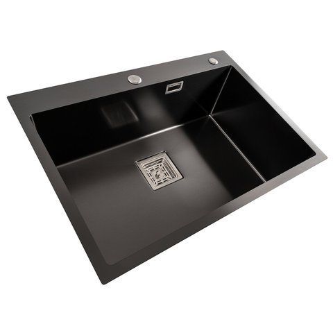 Кухонна мийка Platinum Handmade HSB PVD 70*50 чорна 41549 фото