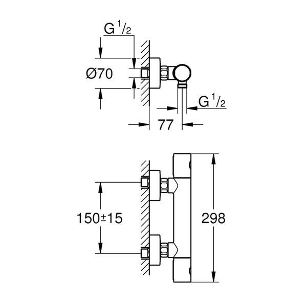 Змішувач термостатичний для душу Grohe QuickFix Precision Get 34773000 CV033597 фото