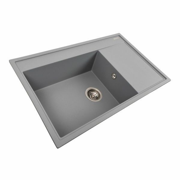 Гранітна мийка для кухні Platinum 7950 AZURIT матовий Сірий металік 41071 фото