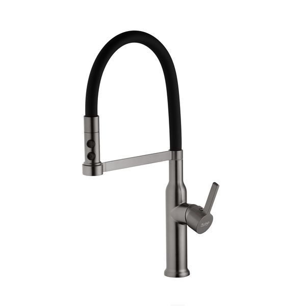Комплект кухонної мийки Kroner KRP Schwarze 58х43HM PVD ST07 Grafite SL44631 фото