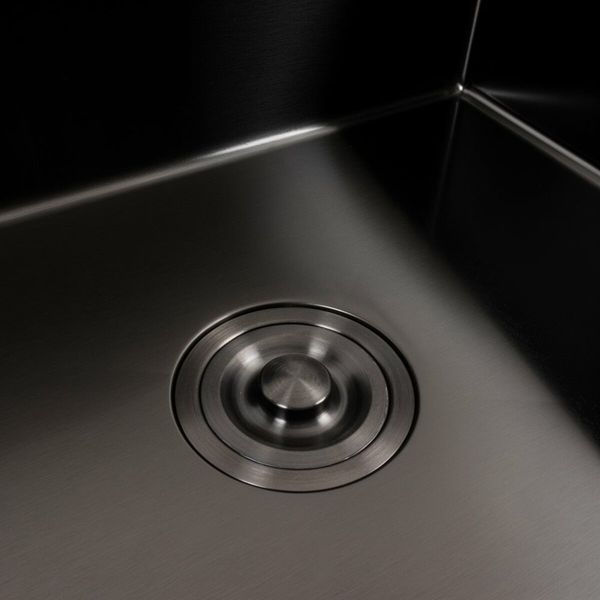 Кухонная мойка черная 60*45 PVD Platinum Handmade (сифон круглый, 3.0/1.5) 45352 фото