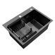 Комплект кухонної мийки Kroner KRP Schwarze 58х43HM PVD ST07 Grafite SL44631 фото 6