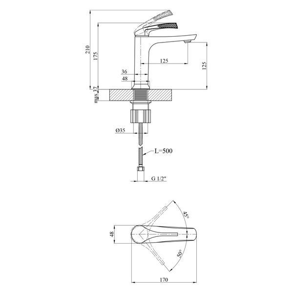 Термостатическая душевая система 3 в 1 Kroner KRP Axis Line Thermo-GRP0636 SS73768 фото