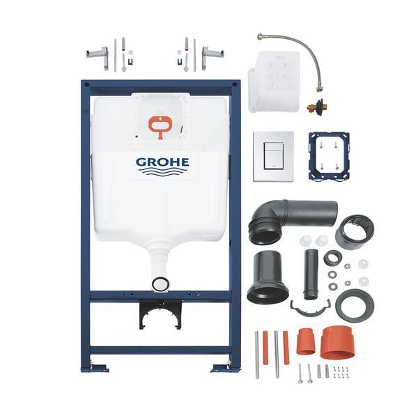 Комплект 4 в 1: Инсталляция Grohe Rapid SL 3 в 1 38772001 + Унитаз безободковый Kroner Eifel WHI523629 RIMLESS с сиденьем Slim Duroplast / Soft-close / Quick relase KE523629WHIR (38772001KE523629) CV033825 фото
