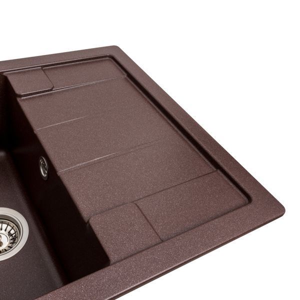 Гранитная мойка для кухни Platinum 6550 INTENSO матовая Мокко 3482 фото