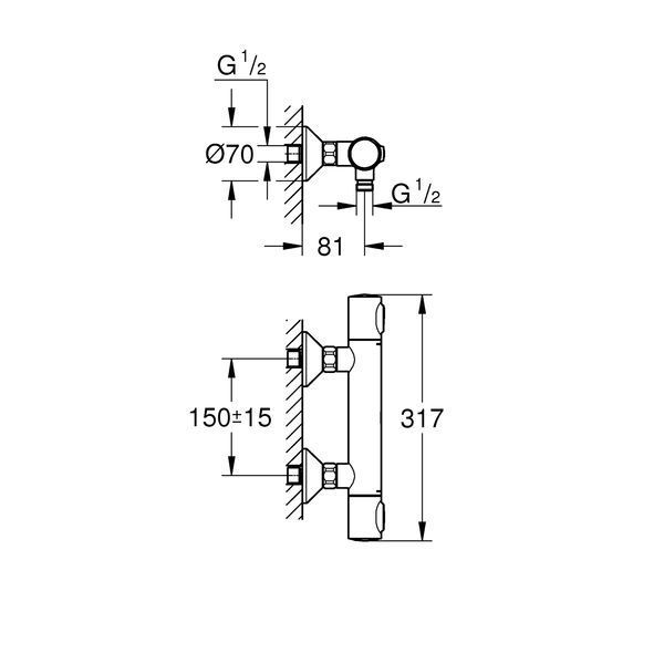 Смеситель термостатический для душа Grohe QuickFix Precision Flow 34840000 CV030606 фото