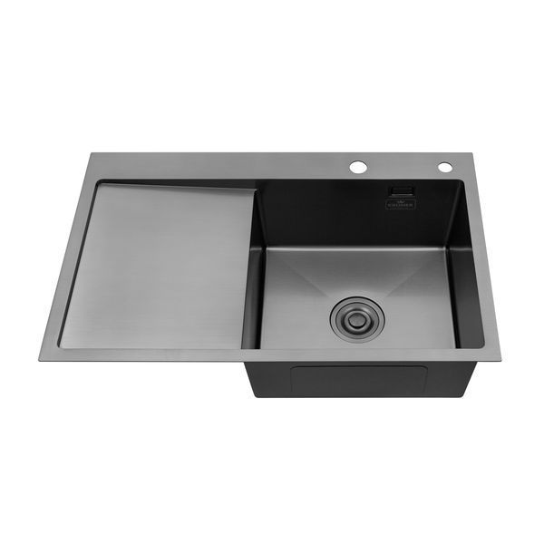 Кухонная мойка Kroner KRP Schwarze - 7849RHM PVD (3.0/1.0 мм) CV025279 фото