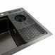 Комплект кухонной мойки 780x460x210 PVD Platinum со смесителем водопад pl42238 фото 6